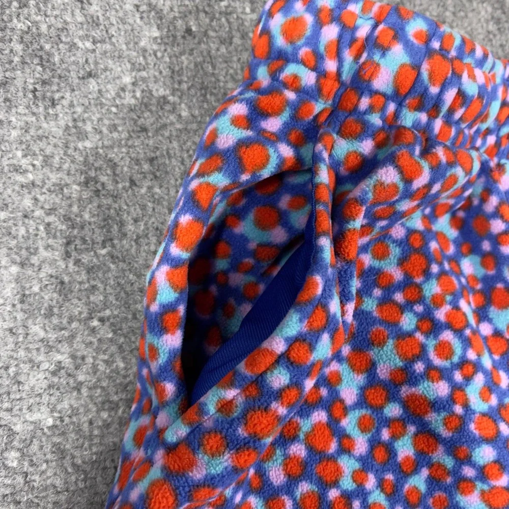 Nike Fleece Shorts Mens XL Blue Orange Polka Dot Sportswear Drawstring